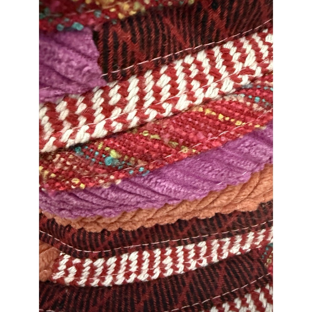 Colorful Women's Bucket Hat Tweed Corduroy Boho Artsy Funky Patchwork Striped - Picture 6 of 12
